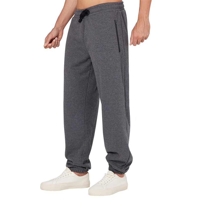 Men's Fleece Lined sweatpants with Zipper Pockets