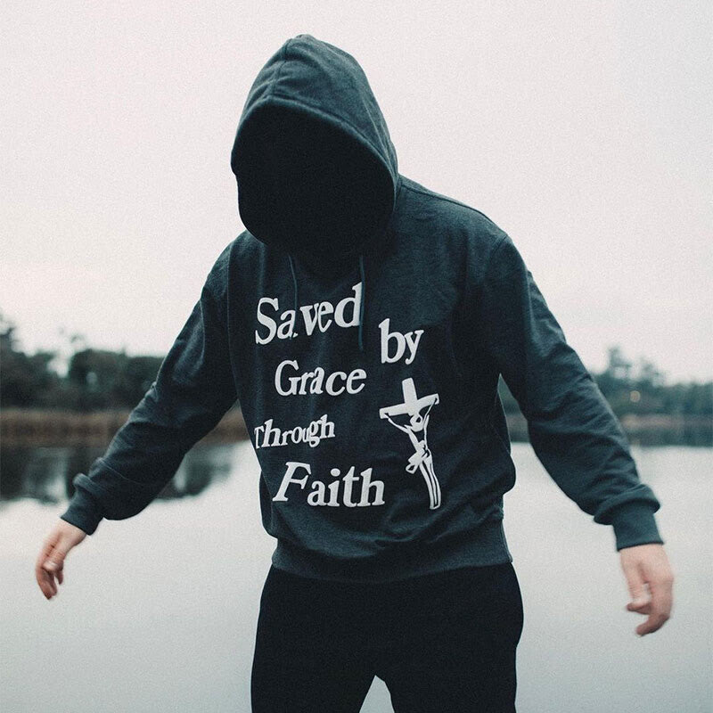 Saved By Grace Through Faith Print Hoodie