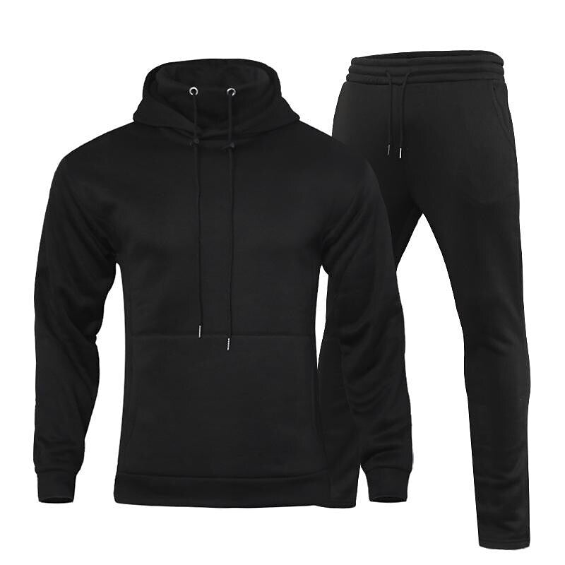 Men's Cationic Fleece Hooded Tracksuit
