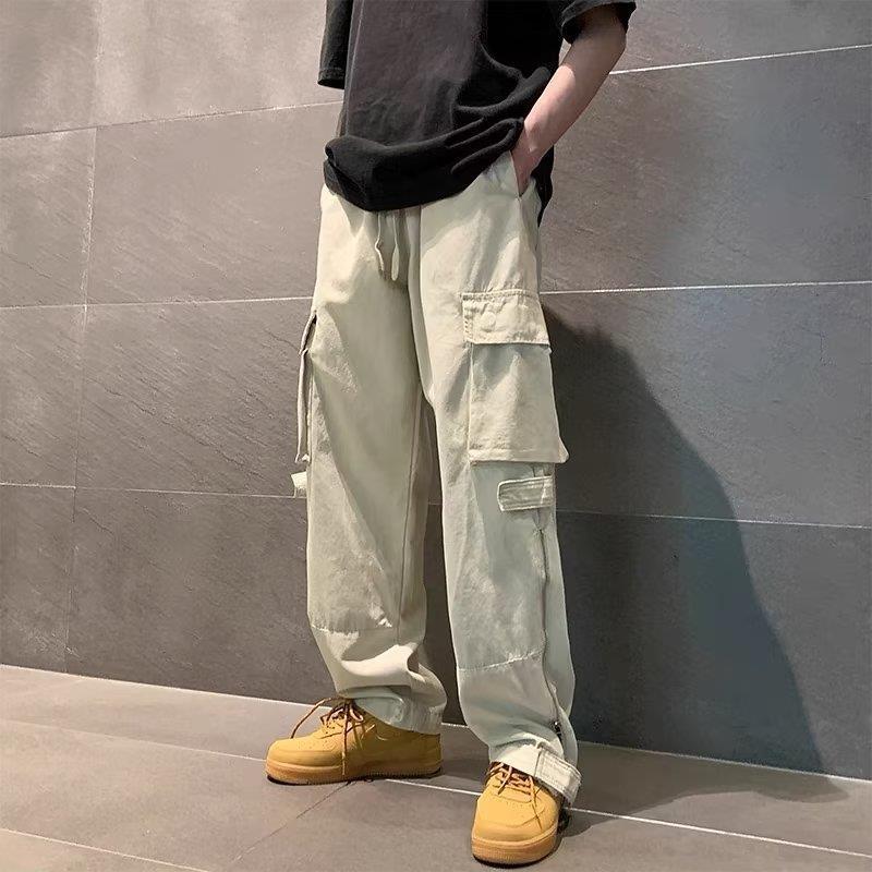 Casual Solid Color Loose Pocket Pants