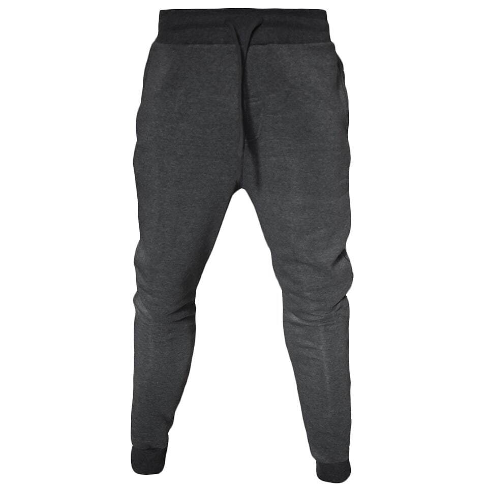 Men's Drawstring Elastic Waist Solid Color Fleece Sweatpants