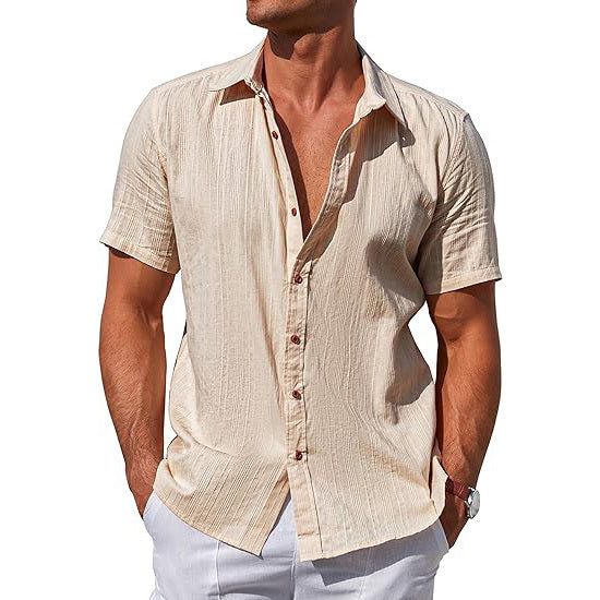 Men's Cotton Cuban Button Down Shirts