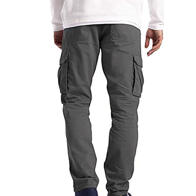 Men's Outdoor Solid Color Multi Pocket Cargo Pants