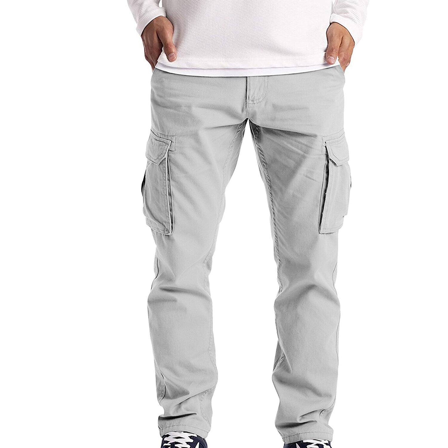 Men's Outdoor Solid Color Multi Pocket Cargo Pants
