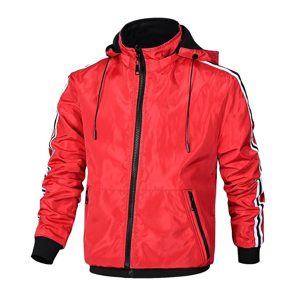 Men's Hooded Detachable Outdoor Windproof Two-Piece Track Jacket