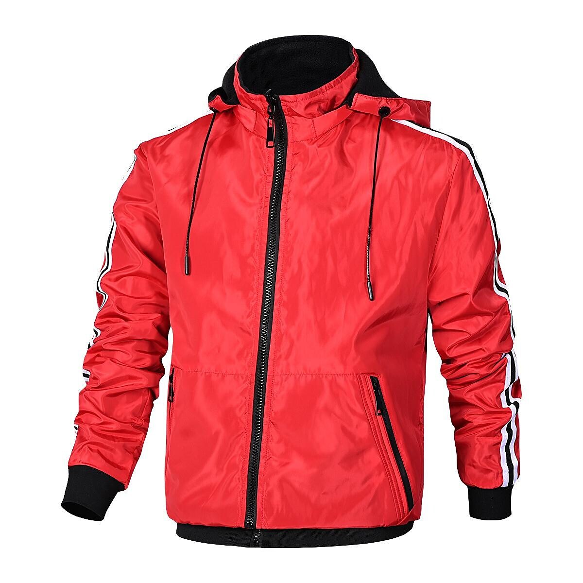 Men's Hooded Detachable Outdoor Windproof Two-Piece Track Jacket