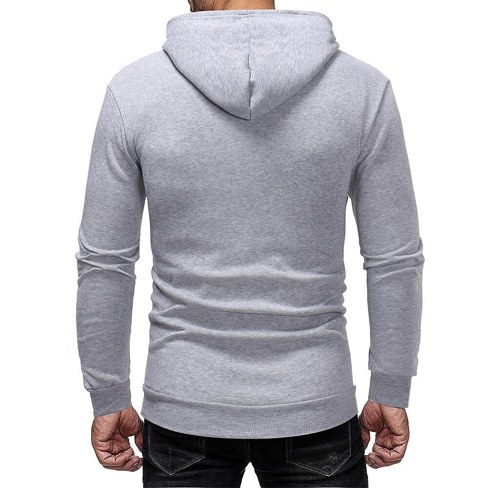 Men's Basic Solid Color Pullover Hooded Sweatershirt