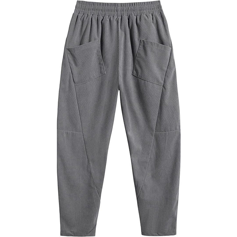 Men's Vintage Corduroy Drawstring Waist Harem Pants