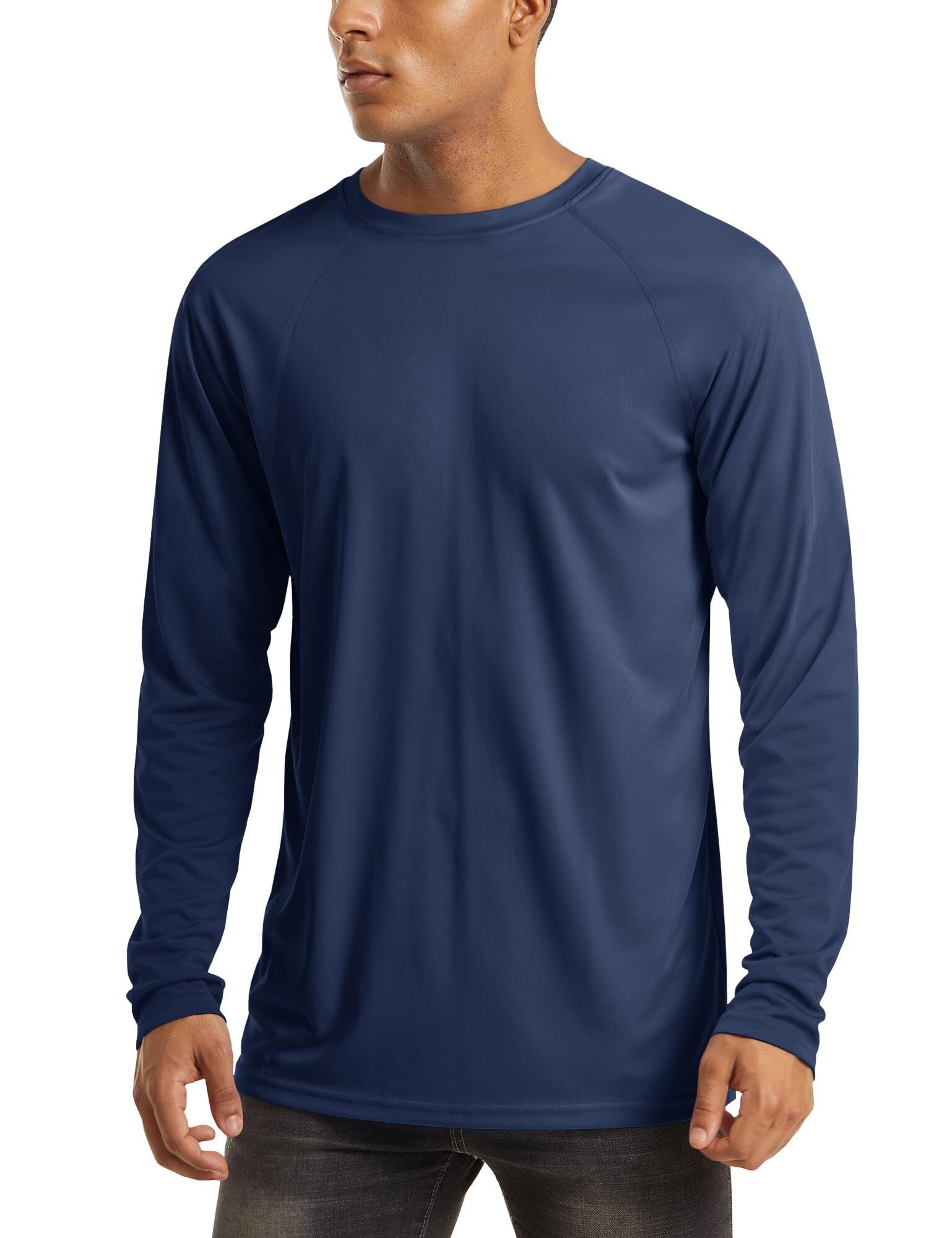 Men's Long Sleeve Shirts UPF 50+ UV Sun Protection Athletic Shirts for Hiking Running Workout Rash Guard
