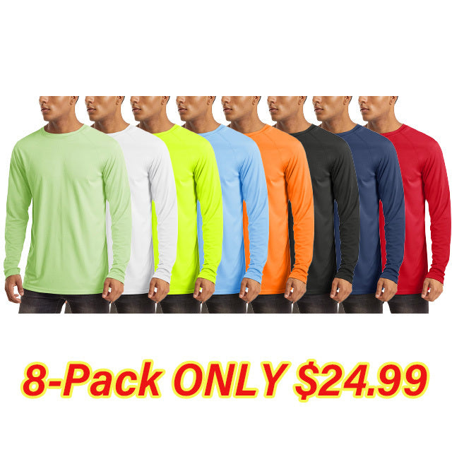 Men's Long Sleeve Shirts UPF 50+ UV Sun Protection Athletic Shirts for Hiking Running Workout Rash Guard