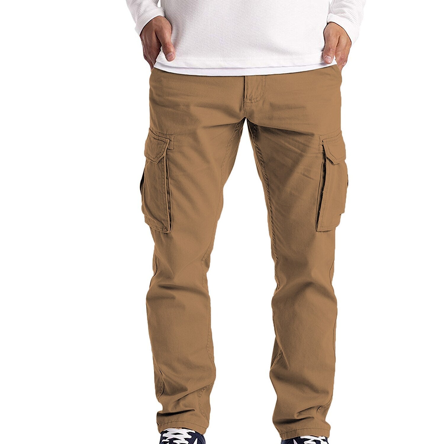 Men's Outdoor Solid Color Multi Pocket Cargo Pants