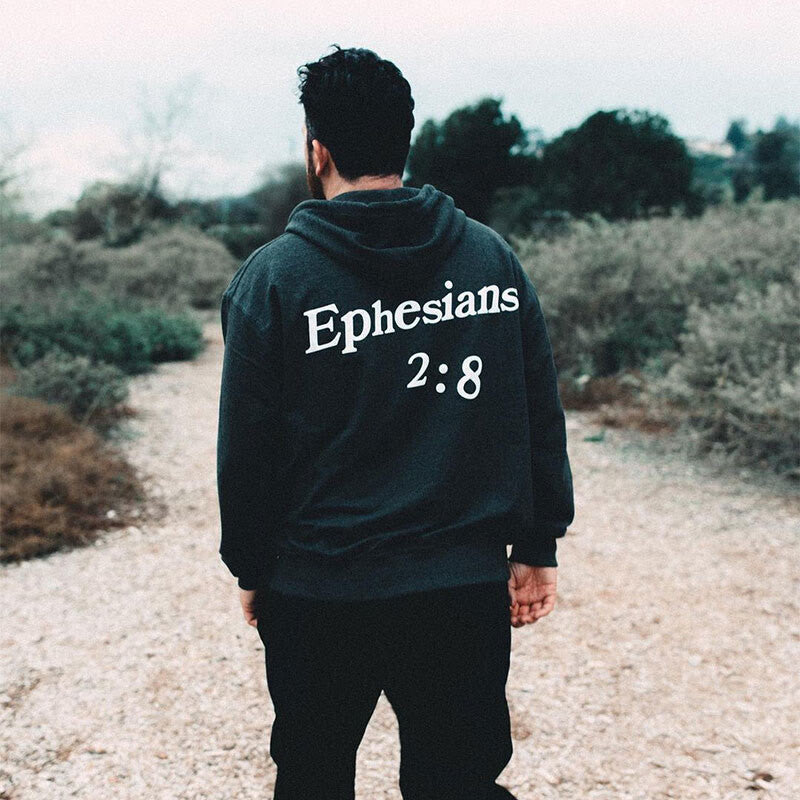 Saved By Grace Through Faith Print Hoodie
