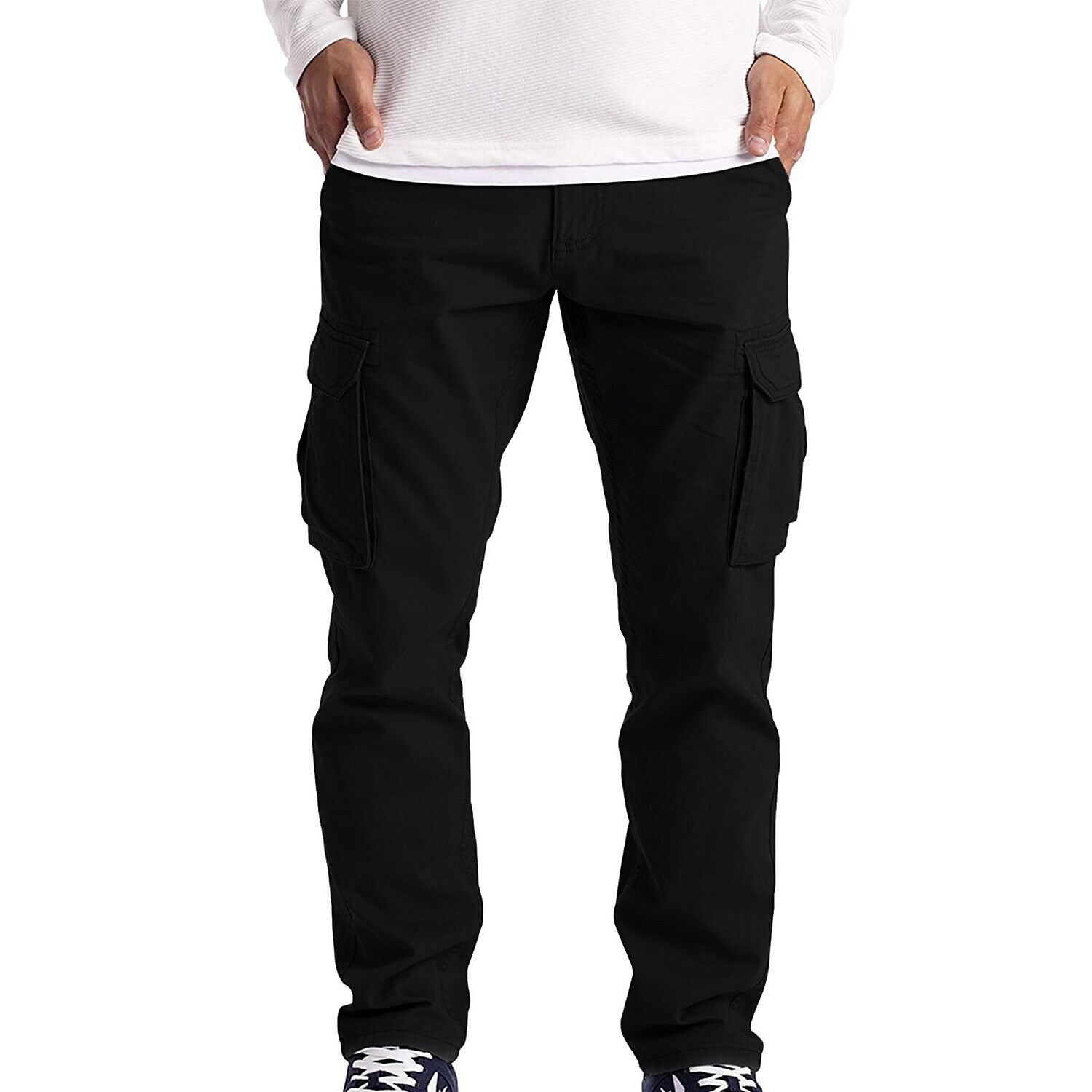 Men's Outdoor Solid Color Multi Pocket Cargo Pants