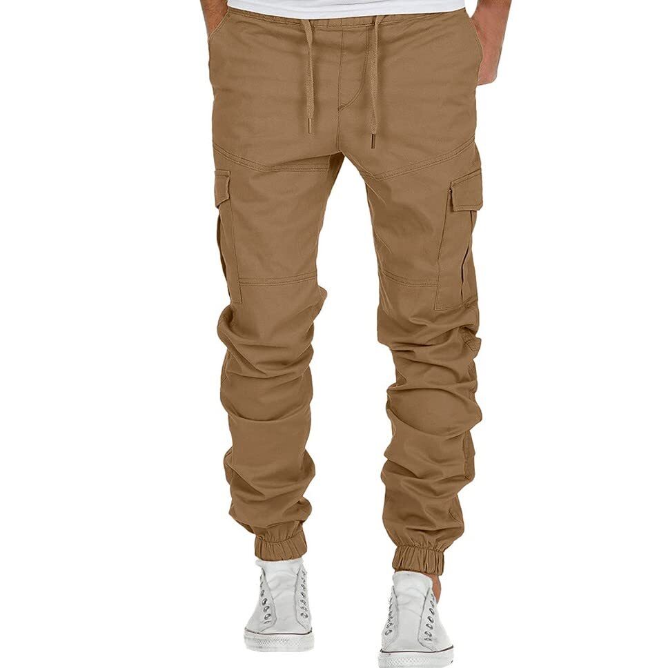 Men's Workout Trousers Stretch Multi-Pocket Jogger Sweatpants