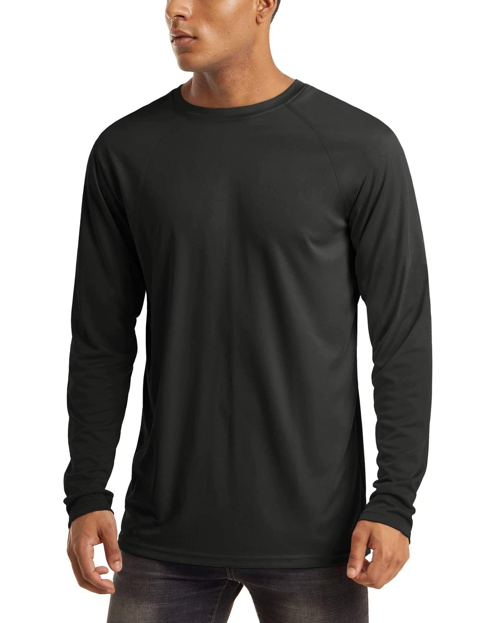 Men's Long Sleeve Shirts UPF 50+ UV Sun Protection Athletic Shirts for Hiking Running Workout Rash Guard