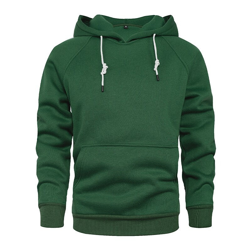 Men's Solid Color Raglan Sleeves Fleece Hoodies Sweatshirts