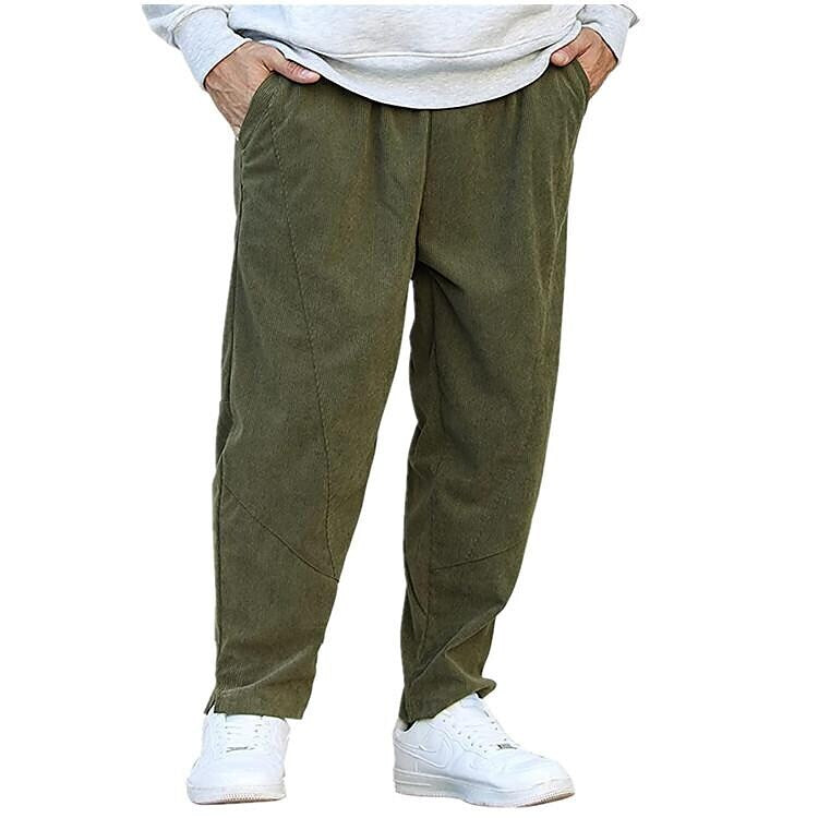Men's Vintage Corduroy Drawstring Waist Harem Pants