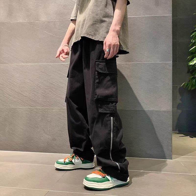 Casual Solid Color Loose Pocket Pants