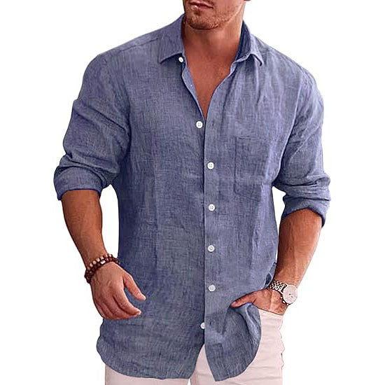 Men's Linen Long Sleeve Casual Shirts