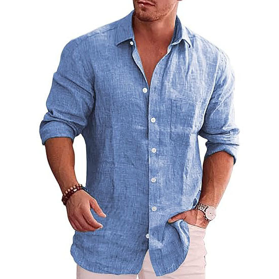 Men's Linen Long Sleeve Casual Shirts