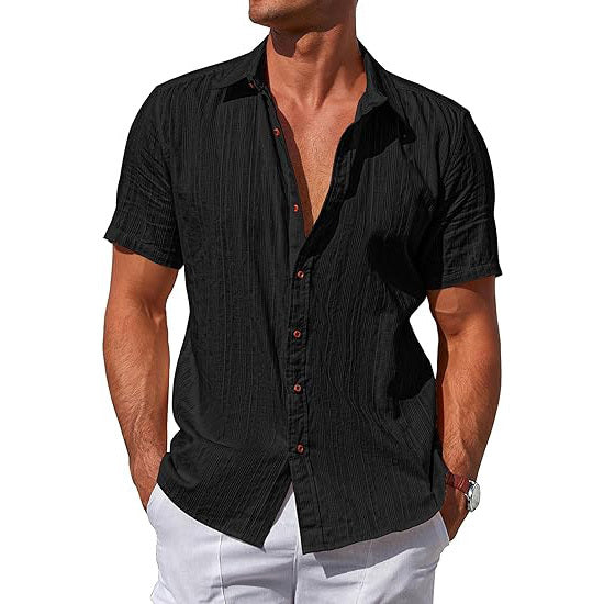 Men's Cotton Cuban Button Down Shirts