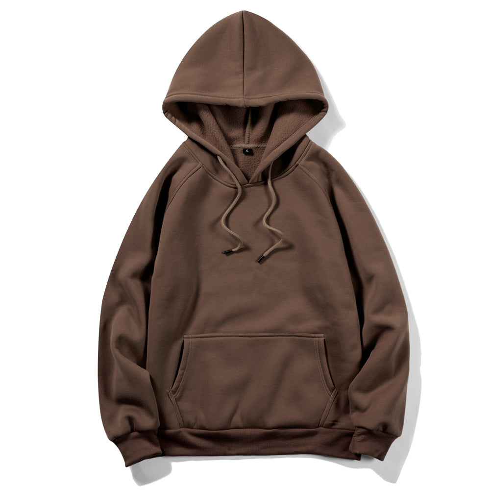 Men's Solid Color Raglan Sleeves Fleece Hoodies Sweatshirts