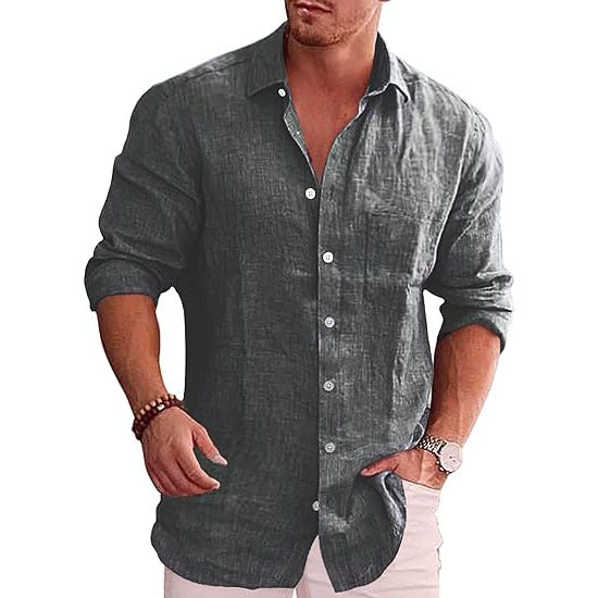 Men's Linen Long Sleeve Casual Shirts
