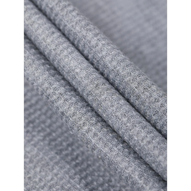 Men's Henley Shirt Waffle Knit Tee