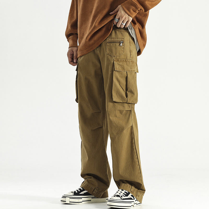 Men's Casual Large Pocket Straight Leg Pants