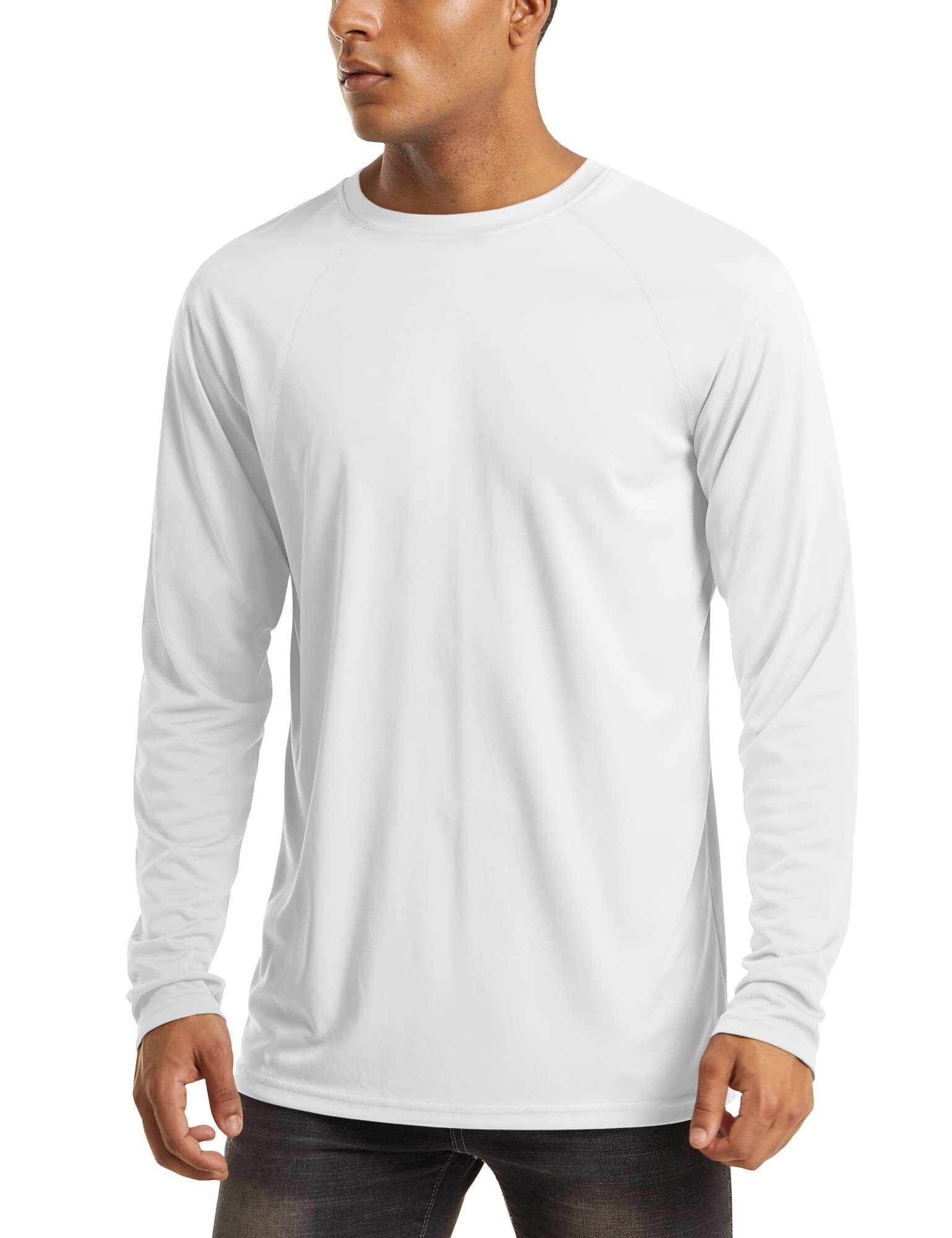 Men's Long Sleeve Shirts UPF 50+ UV Sun Protection Athletic Shirts for Hiking Running Workout Rash Guard