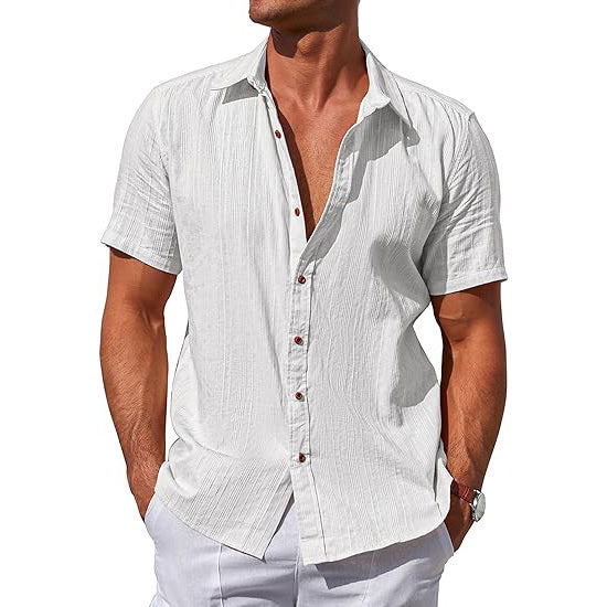 Men's Cotton Cuban Button Down Shirts