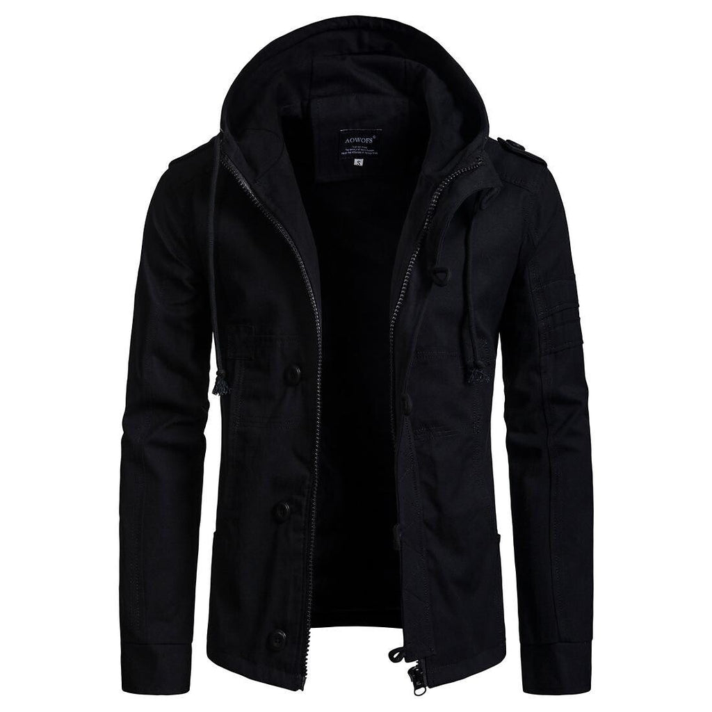 Men's Outdoor Washed Hooded Cotton Jacket