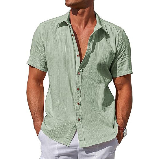Men's Cotton Cuban Button Down Shirts
