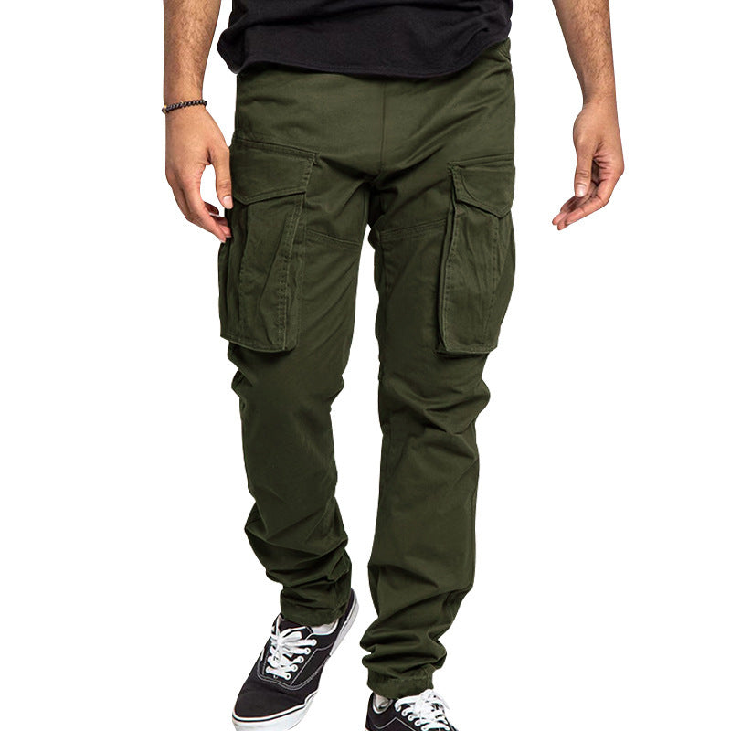 Men's Solid Color Multi Pocket Cargo Pants