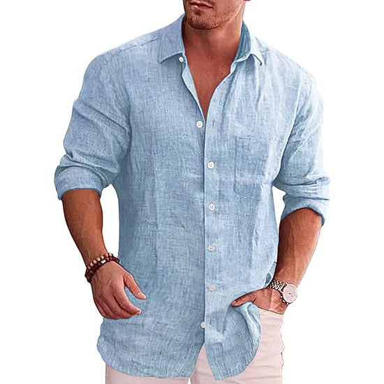 Men's Linen Long Sleeve Casual Shirts