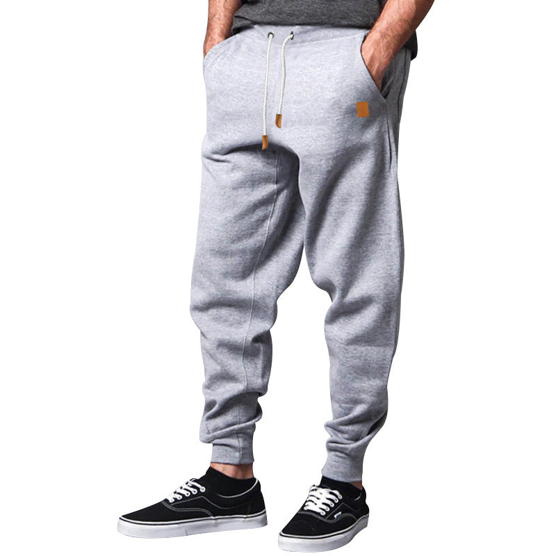 Men's Solid Color Drawstring Waist Fleece Sweatpants