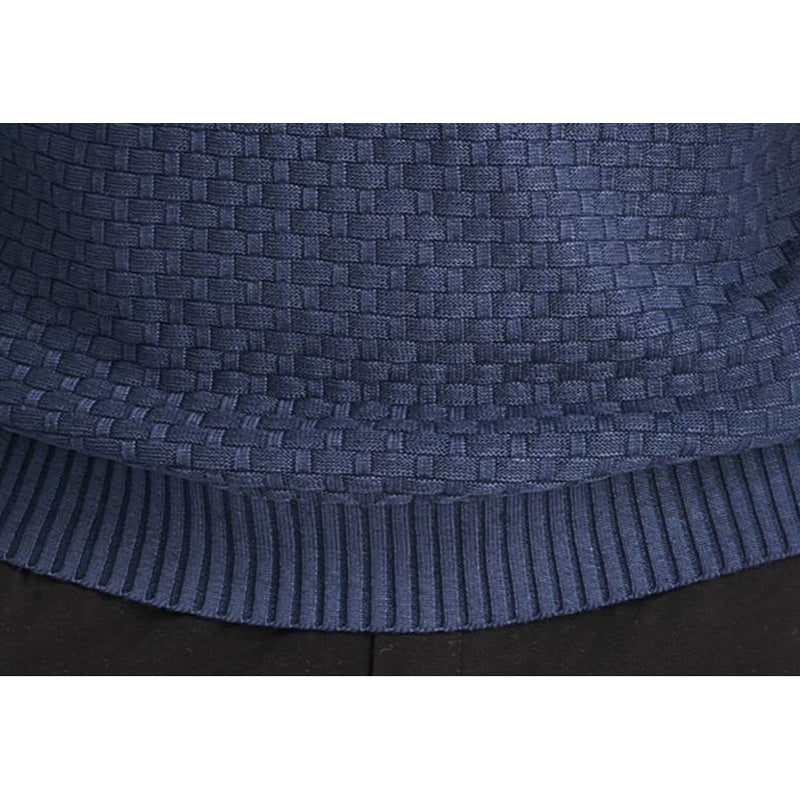 Men's Pullover Jacquard Check Pattern Hooded Sweater Basic Vintage Style