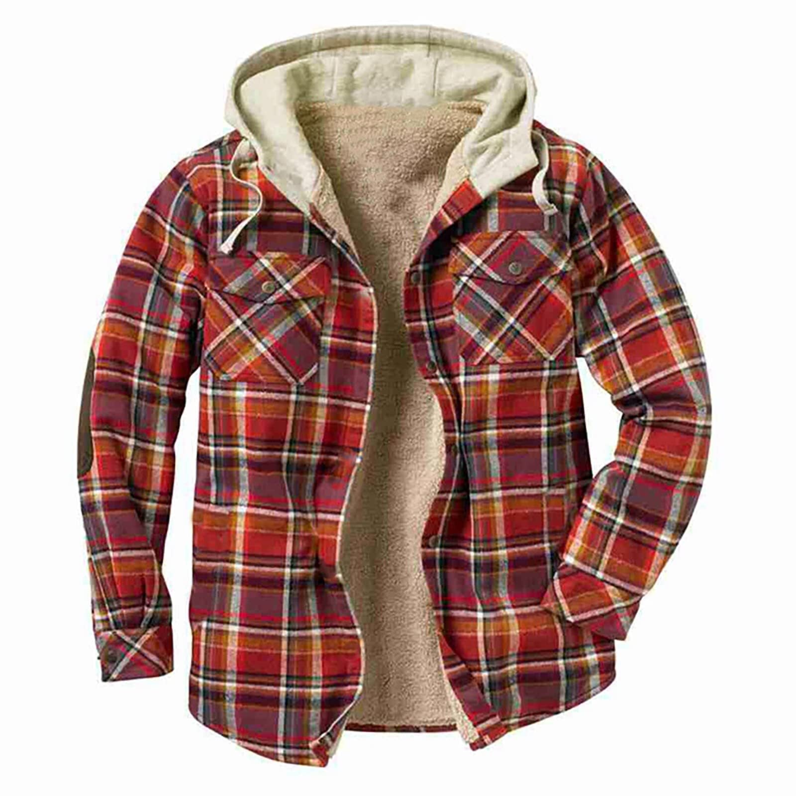 Men's Digital Print Quilted Lined Fake Two Piece Windproof Hooded Jacket
