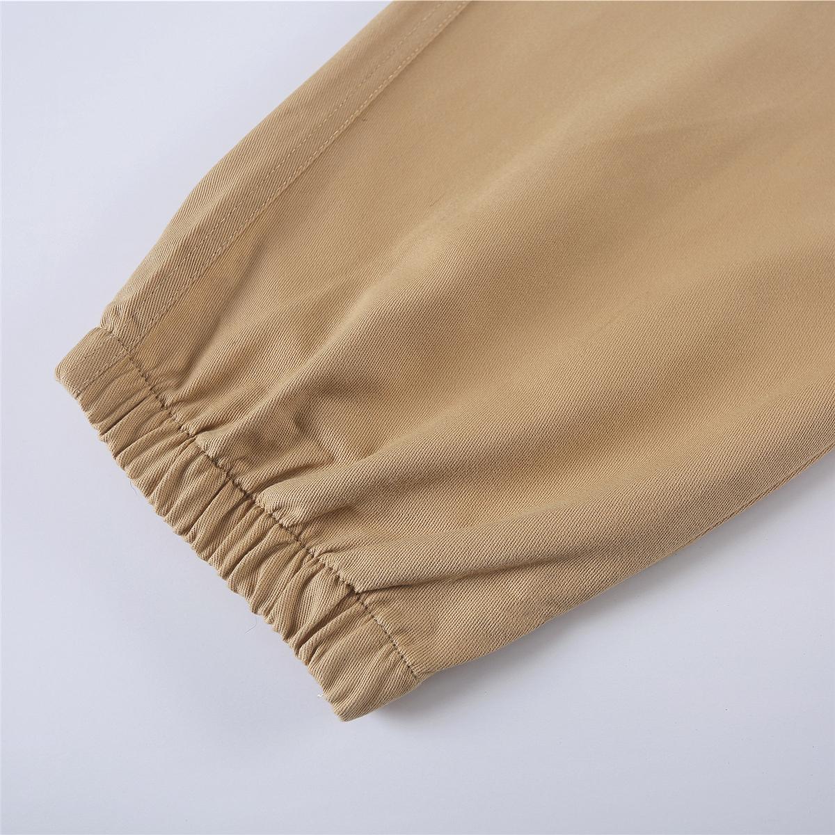 Men's Drawstring Waist Patch Pockets Detail Casual Cargo Pants