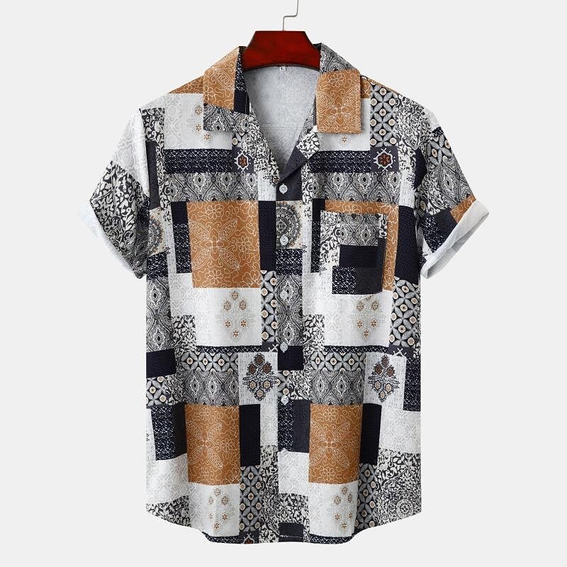 Men's Floral Hawaiian Shirts Short Sleeve Button Down Beach Shirts