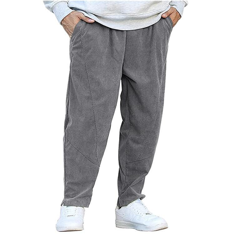 Men's Vintage Corduroy Drawstring Waist Harem Pants