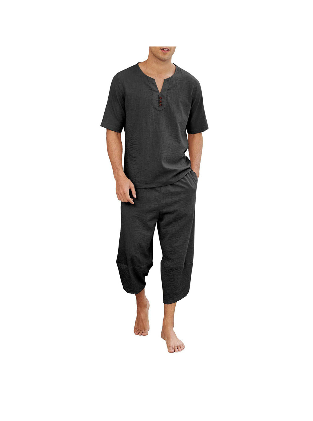 Gary Casual Suit Cropped Pants Shirt Suit