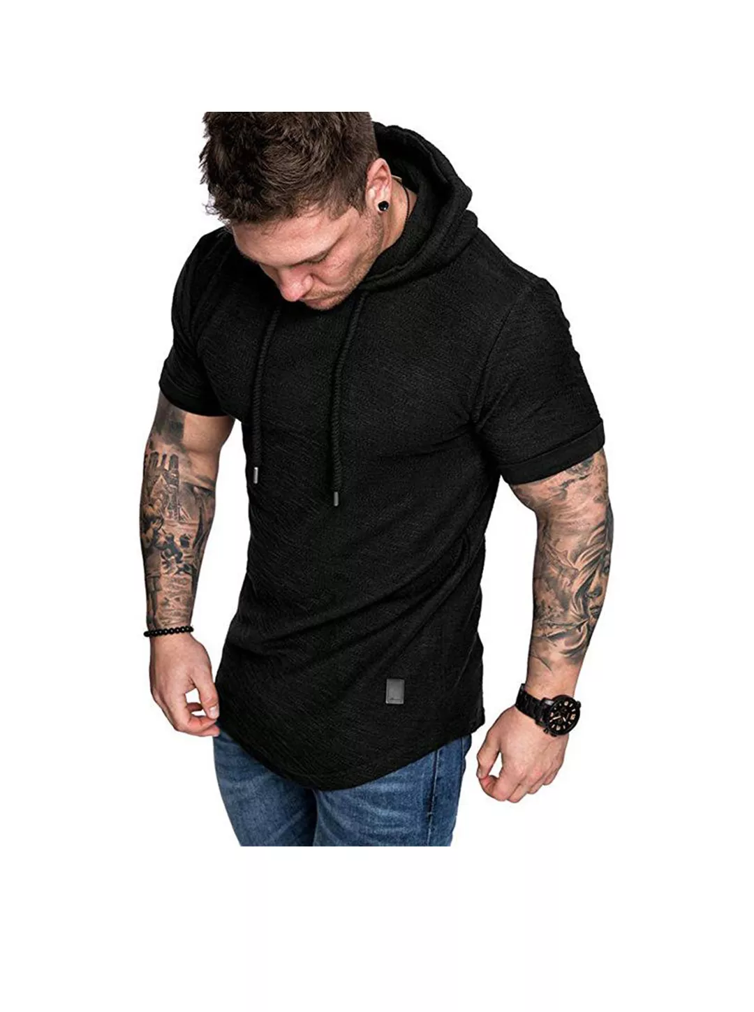 Men's Textured Solid Color High Quality Pullover Hoodies Soft Breathable