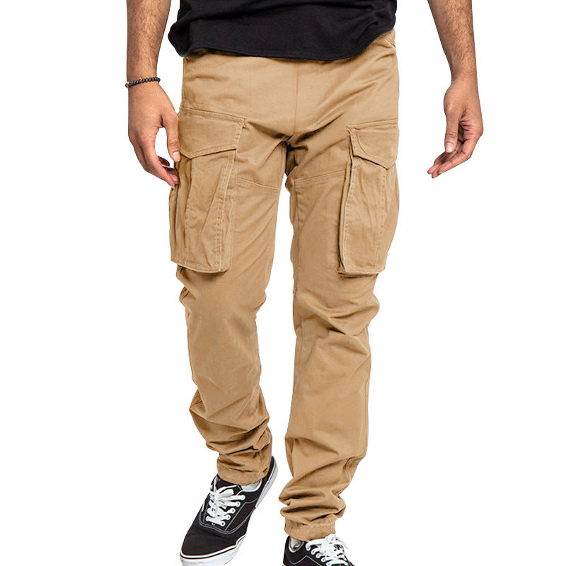 Men's Solid Color Multi Pocket Cargo Pants