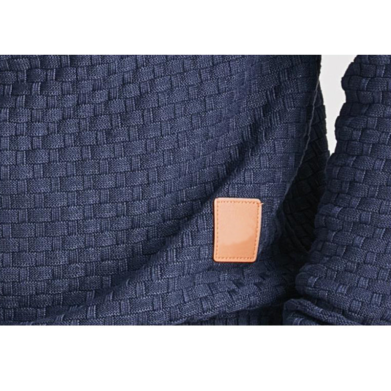 Men's Pullover Jacquard Check Pattern Hooded Sweater Basic Vintage Style