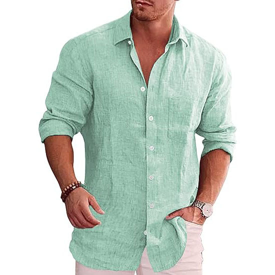 Men's Linen Long Sleeve Casual Shirts