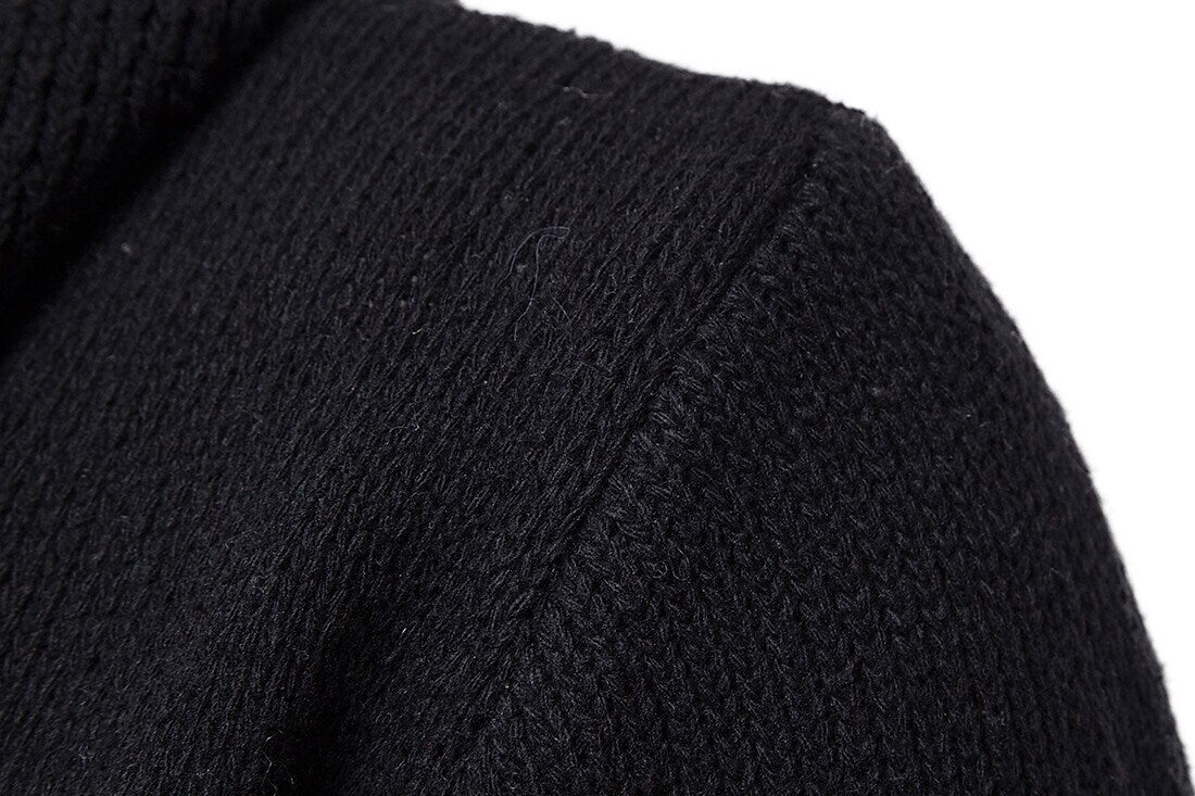 Men's Solid Color Hooded Long Sleeve Cardigans