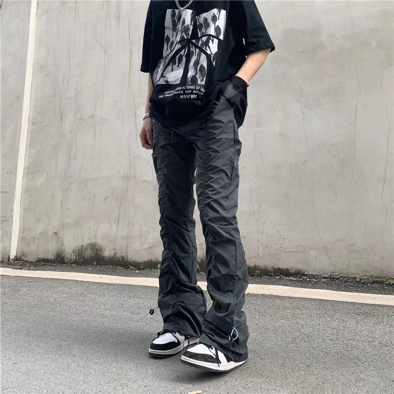 Casual Solid Color Pleated Pants
