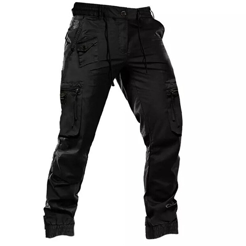 Men's Elastic Waist Drawstring Multi-Pocket Cargo Pants