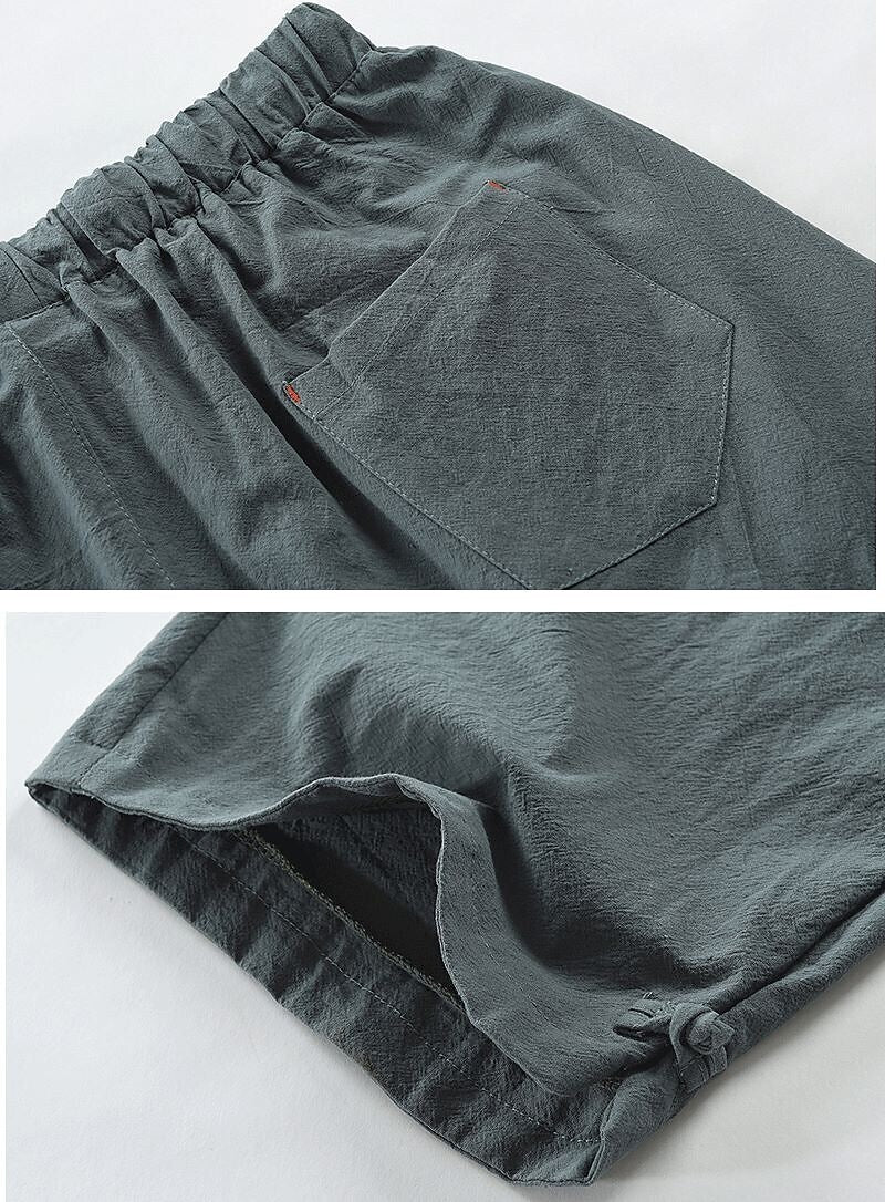 Men's Linen Capri Drawstring Pants